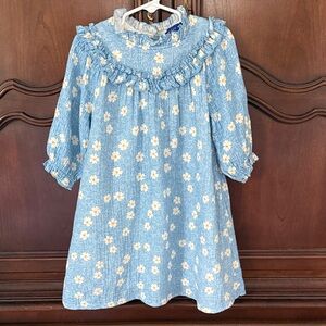 MAISON ME Blue Floral Daisy Dress Size 6Y